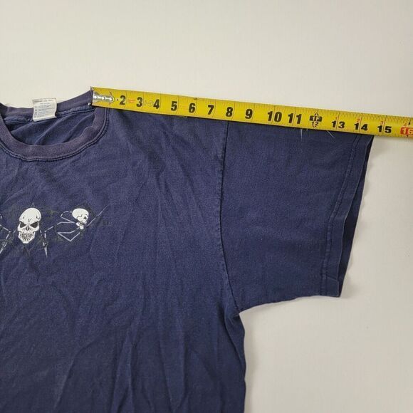 Vintage Y2K Affliction Style Skulls Distressed Grunge Goth Punk Rock Tshirt - Picture 8 of 9